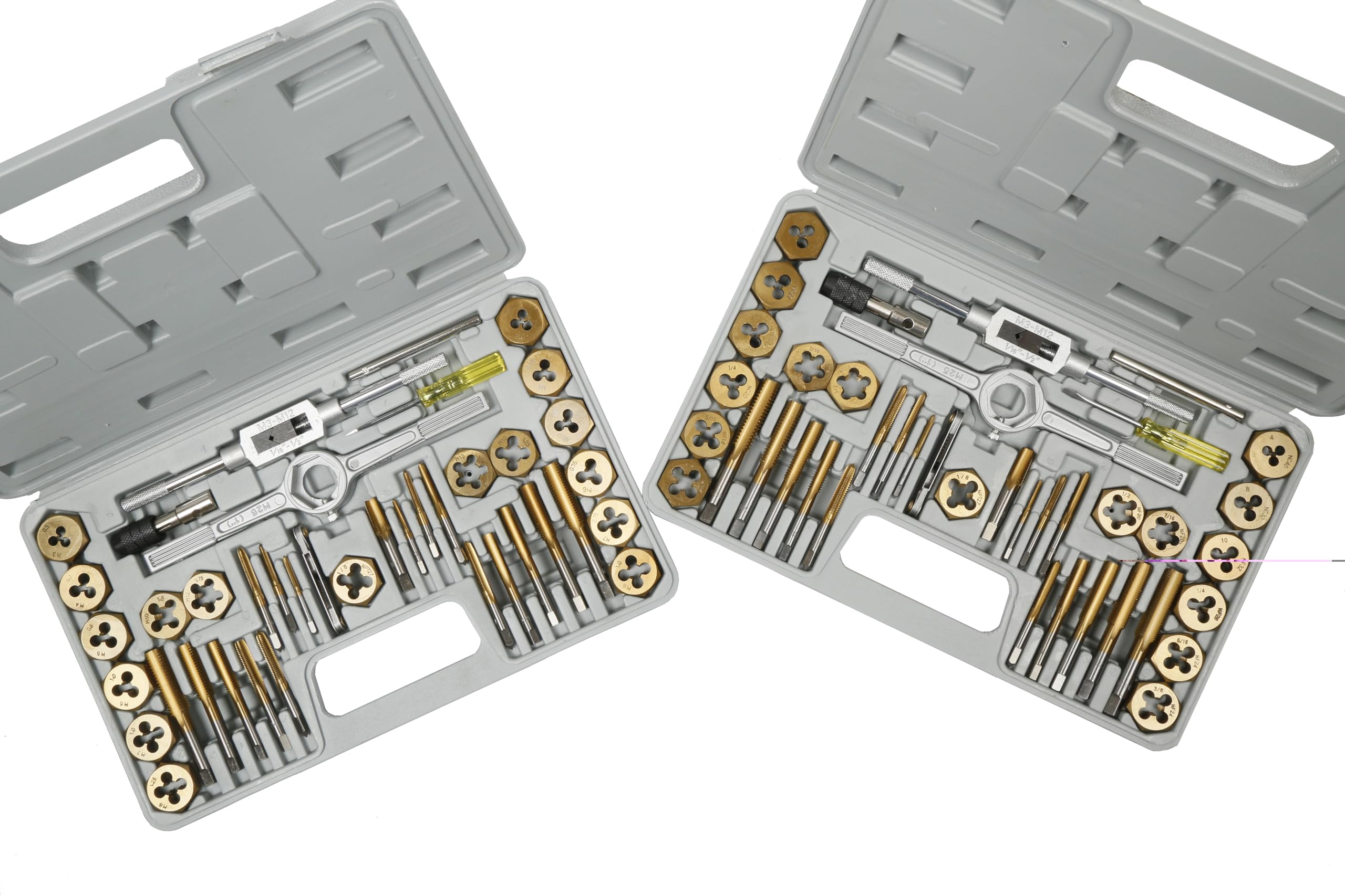 Vector Tools Tap and Die Set, Premium, SAE & METRIC, Titanium Coated, 80-Piece