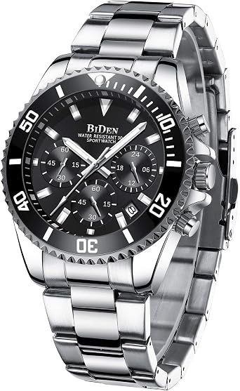 Biden BIDEN-0163 Men's Analogue Quartz Watch with Stainless Steel Strap