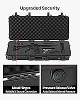 Vista 15 de VEVOR Rifle Case, Rifle Hard Case with 4 Layers Fully-protective Foams, Lockable Hard Gun Case with Wheels, IP67 Waterproof & Crushproof, for Rifles