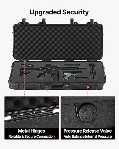 Miniatura 15 de VEVOR Rifle Case, Rifle Hard Case with 4 Layers Fully-protective Foams, Lockable Hard Gun Case with Wheels, IP67 Waterproof & Crushproof, for Rifles
