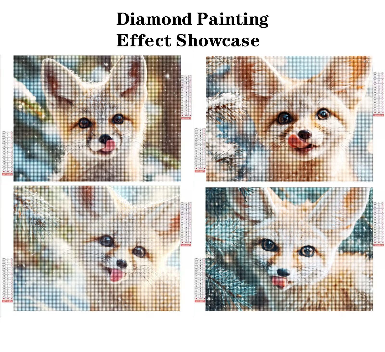 Diamond Painting Eckige Steine 4er set Diamond Painting Tier 50x40cm 2026 New 5D DIY Malen Nach Zahlen Erwachsene,Bastelset Kinder ab 6 Jahre,Kleine Geschenke für Frauen,Freunde,Mädchen (Winter) K-a21
