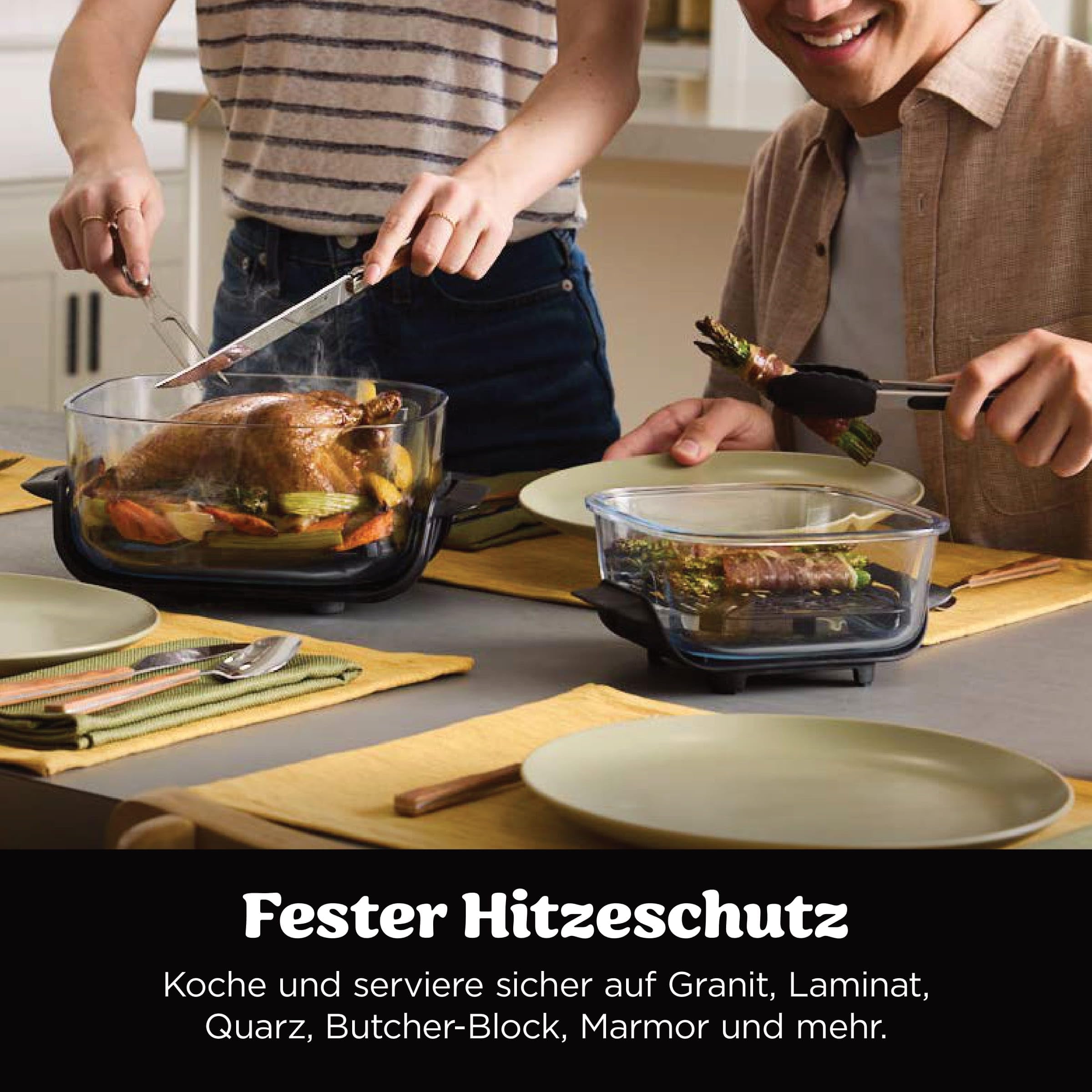 Ninja CRISPi Tragbare Heißluftfritteuse 3,8 l & 1,4 l 4-in-1 Heißluftfrittieren Braten Aufknuspern 1700 W Weiß FN102EU