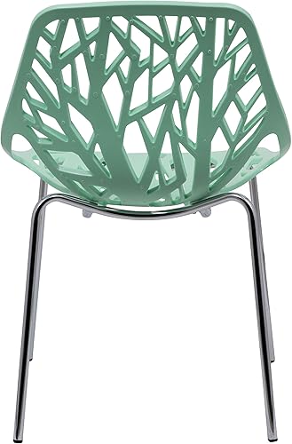 Miniatura 6 de LeisureMod Juego de 4 sillas de comedor modernas con patas cromadas - Sillas de comedor contemporáneas con estilo Menta,Negro