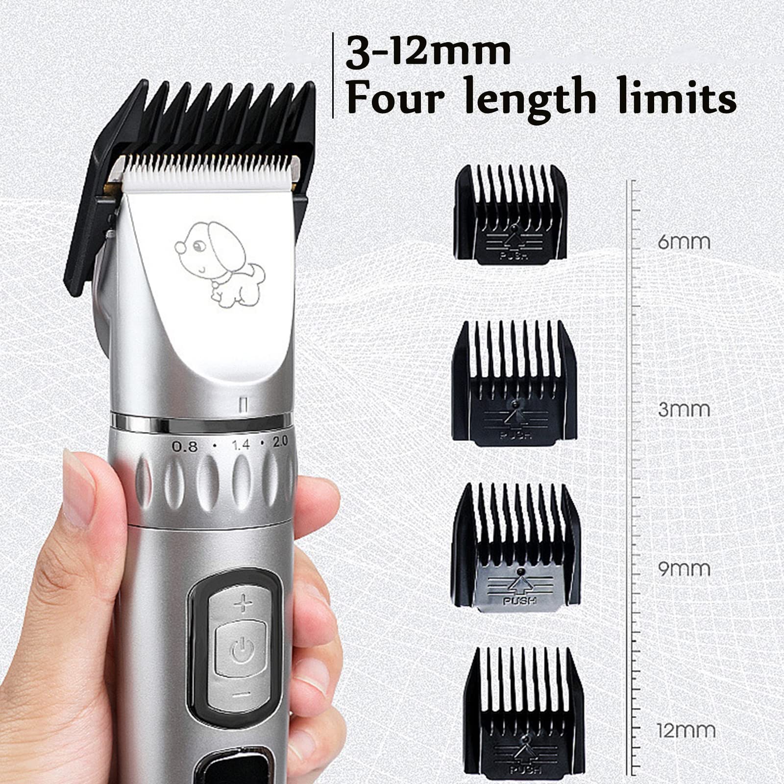 Trimmer Elettrici per Capelli da Compagnia, Rasoio Toelettatura Cani Professionale,Tosatrice per Cani, Basso Rumore E Vibrazioni, Batterie Ricaricabili,con Muniti di Forbici E Pettini