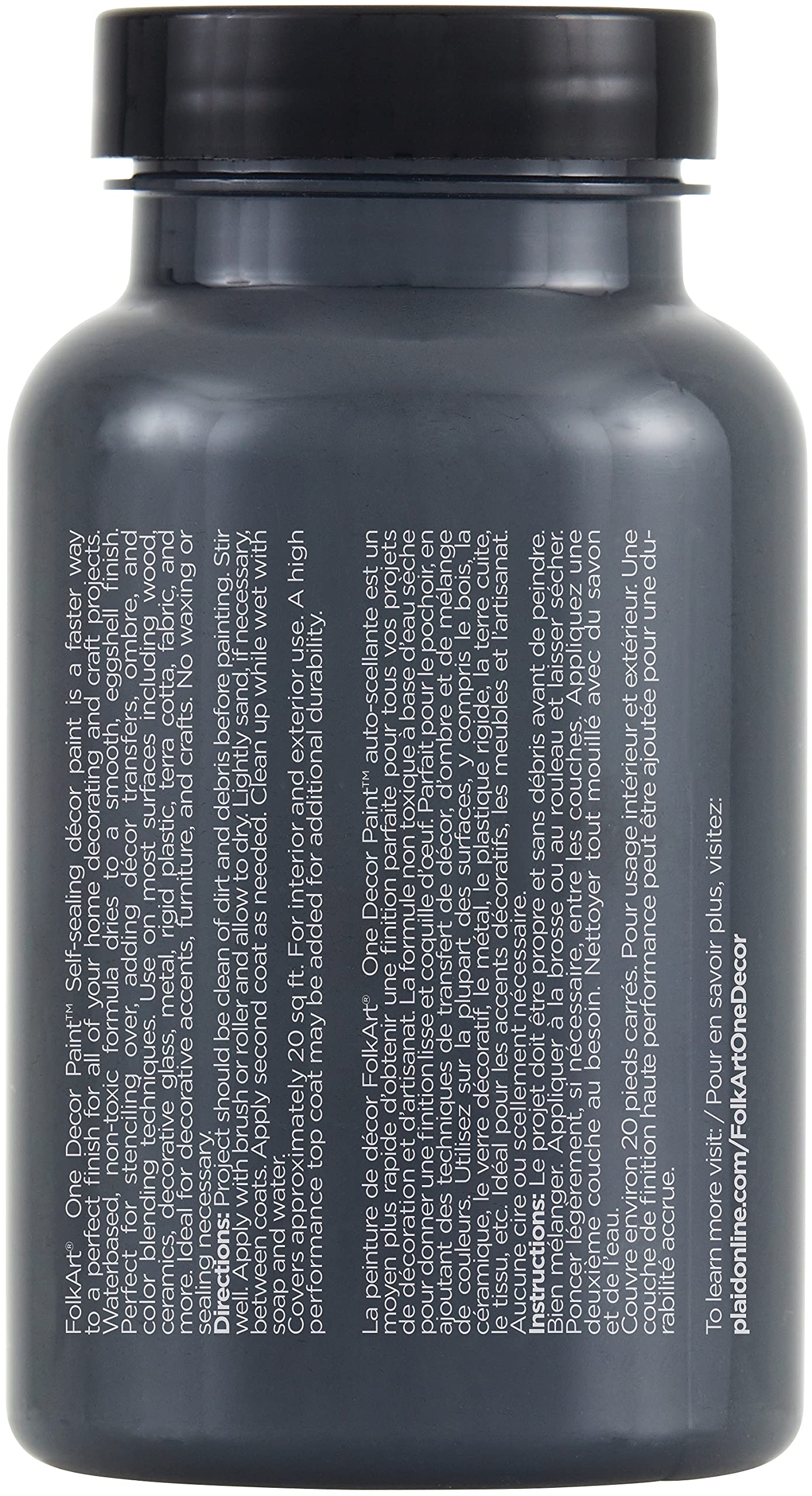 FolkArt 36077 One Decor Paint, 8 oz, Classic Black - Image 2