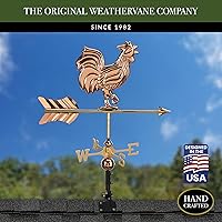 Vista 2 de Good Directions 802PG - Veleta de jardín de gallo, cobre pulido con poste de jardín