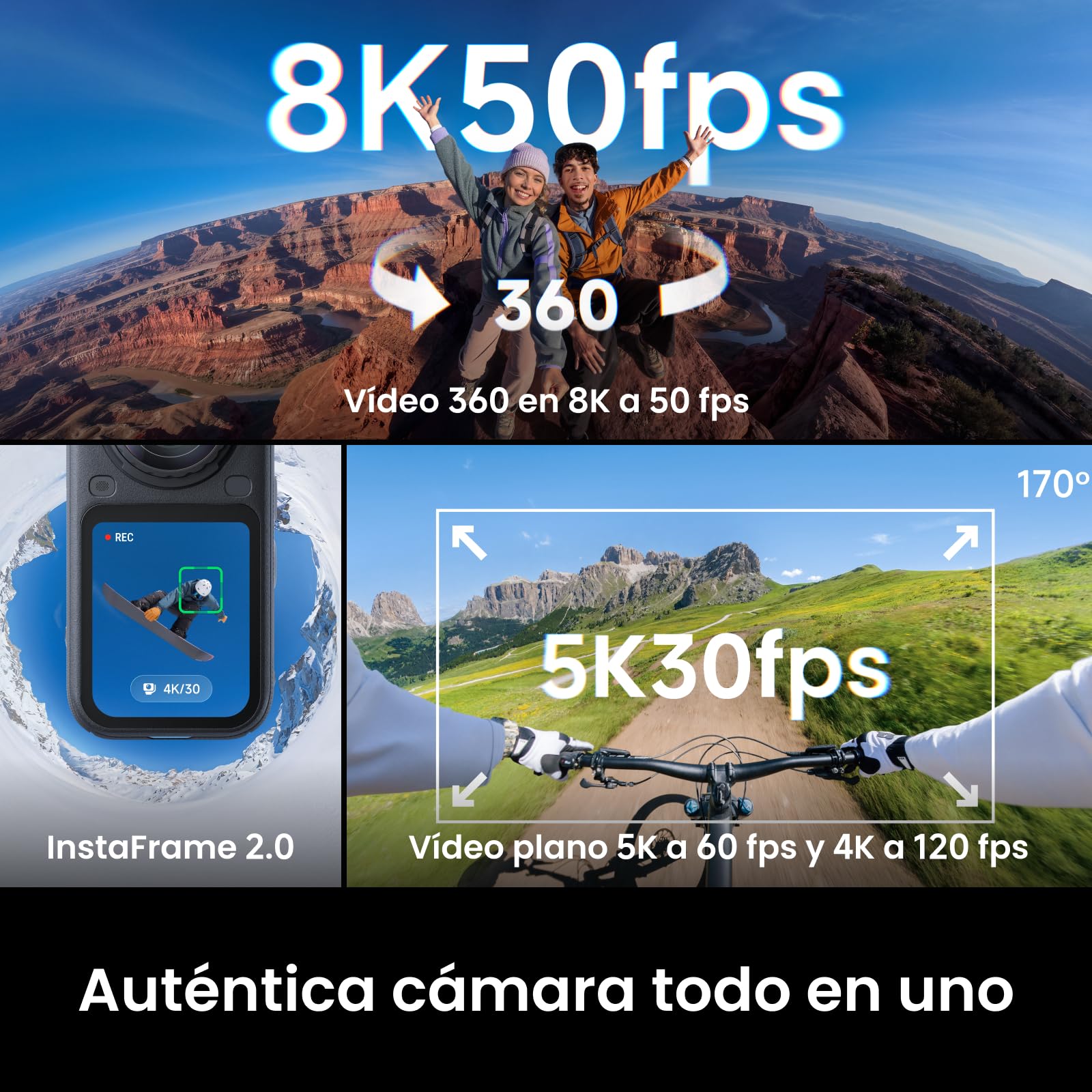 Insta360 X6 Paquete básico - cámara 360 8K con sensores 1/1,1''