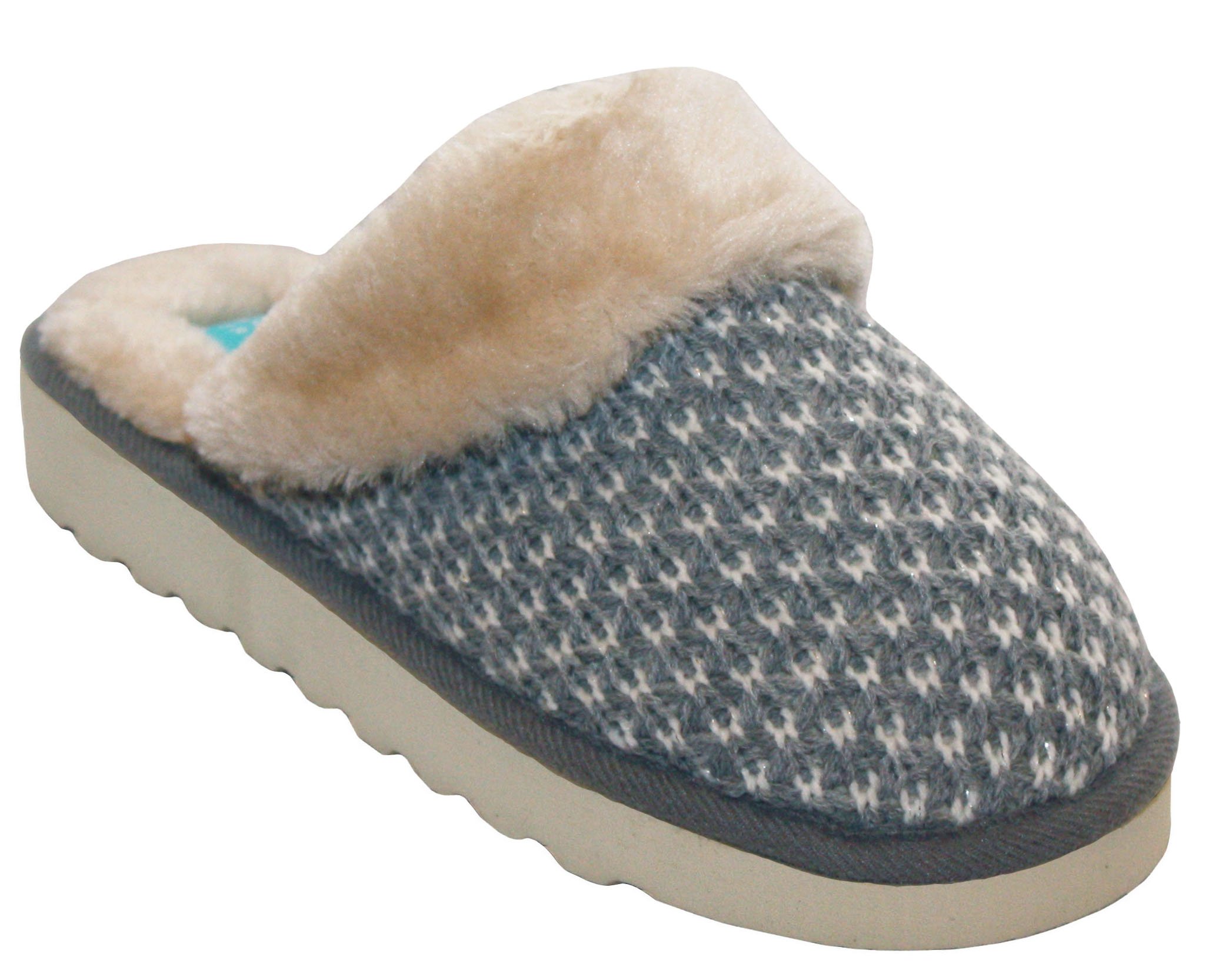 Jyoti Womens Ladies Slip On Faux Fur Lined Girls Warm Winter Cosy Mules Slippers UK Size 3-8