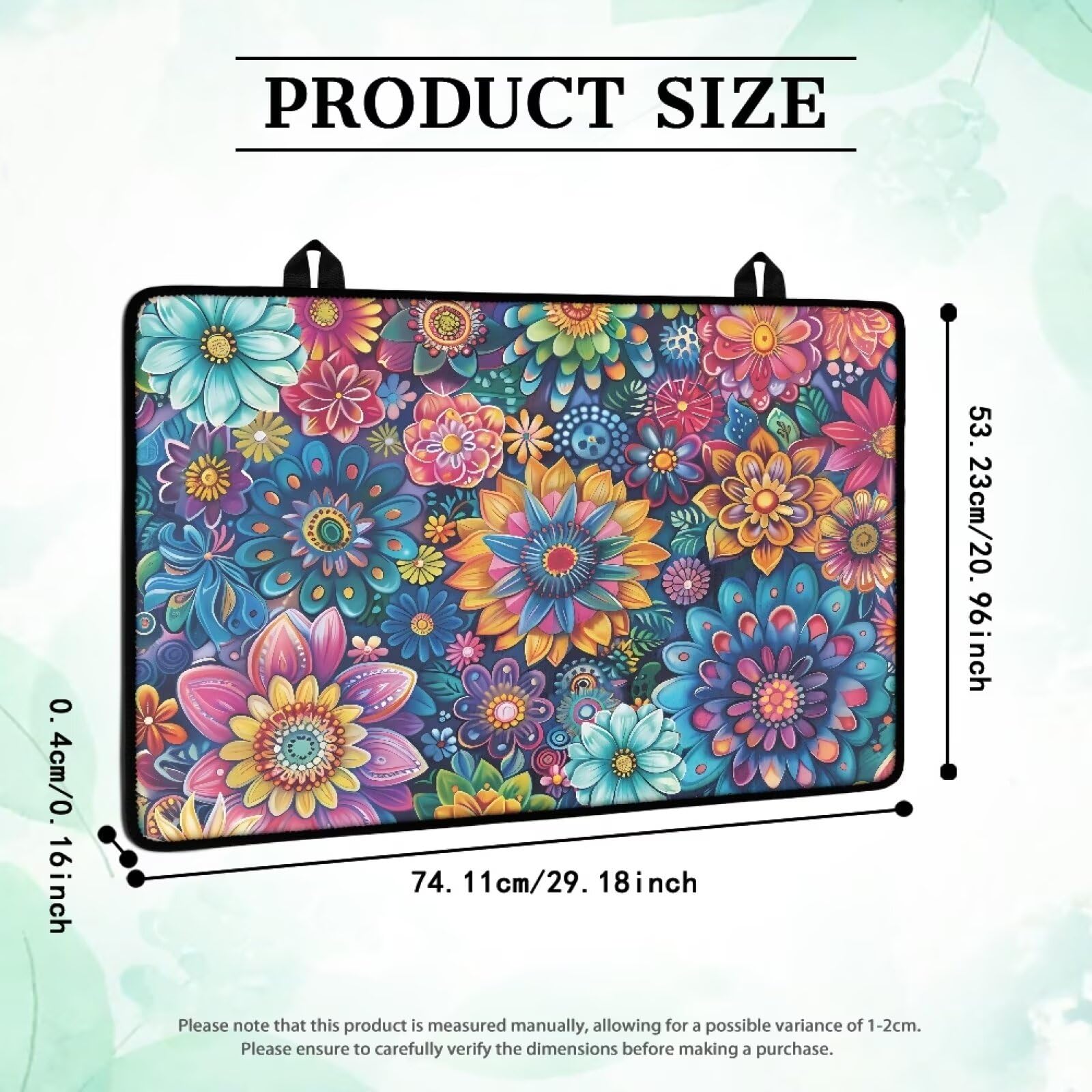 Hwzdsyxl Boho Mandala Lotus Hippie Flower Print Electric Stove Top Cover Thick Induction Cooktop Protector with Lanyards Anti-Slip Coffee Machine Mat for Glass Top Stove, 29.18 x 20.96 inch