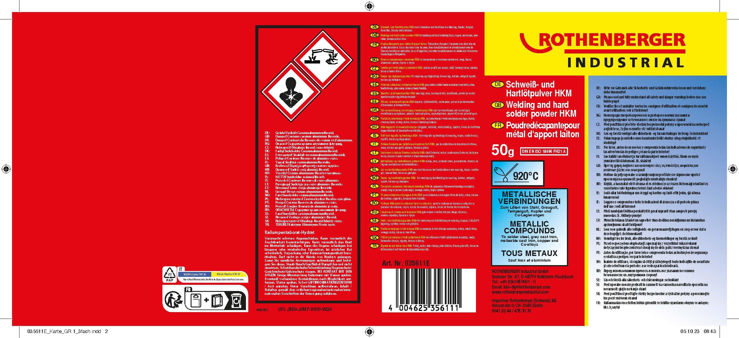 Rothenberger Industrial Schweiss- und Hartlötpulver, HKM