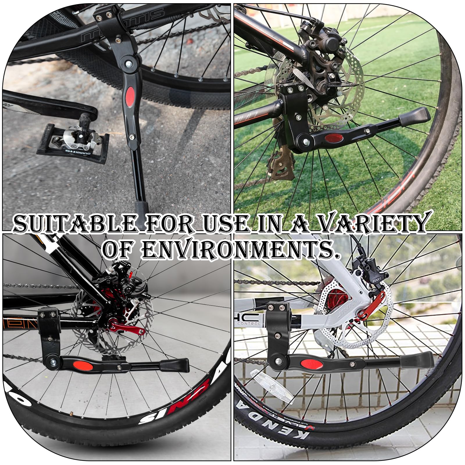 Stojak rowerowy do 24-27,5", stop aluminium, regulowana wysokość, stojak rowerowy, antypoślizgowy stojak rowerowy, stabilny stojak boczny z narzędziem, do rowerów górskich, rowerów elektrycznych