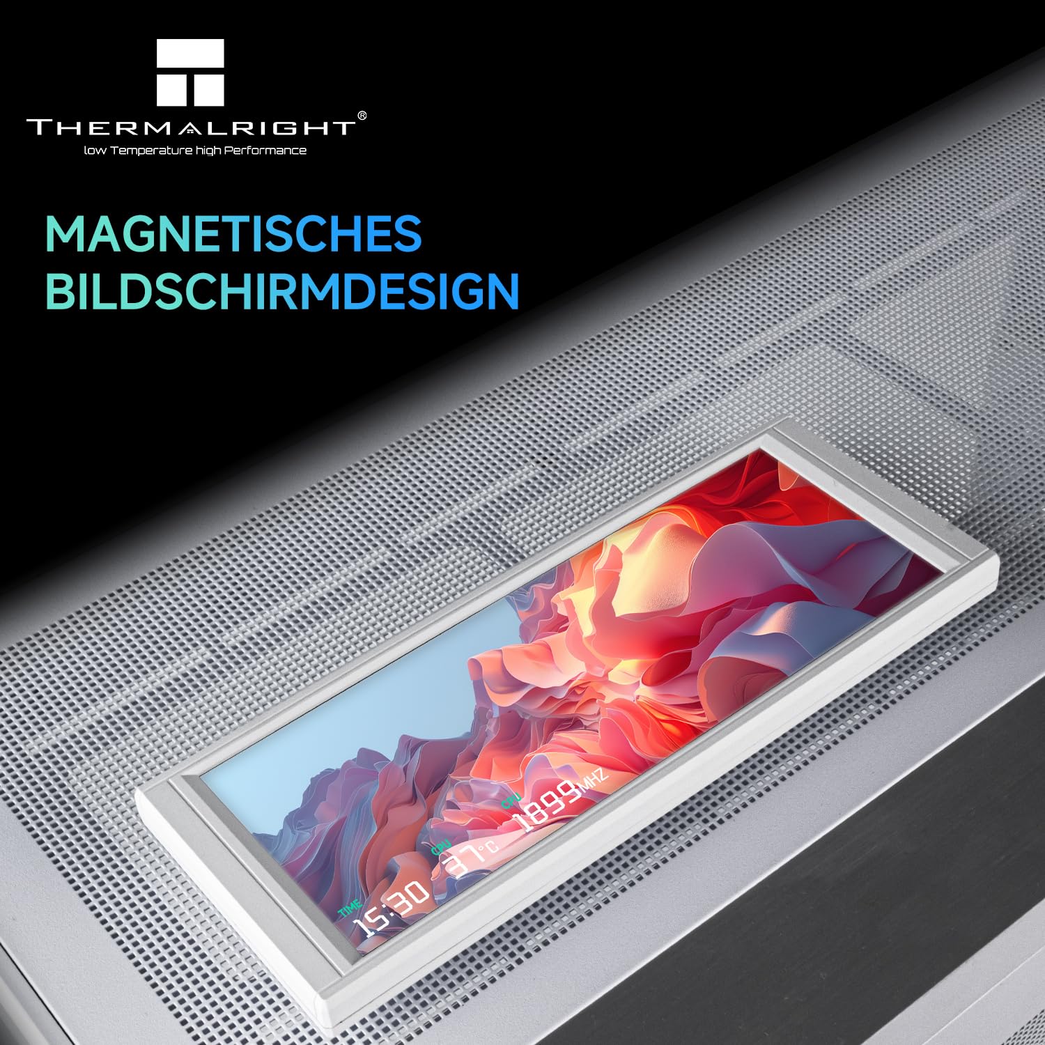 Thermalright Trofeo Vision - Display LCD LCD a colori da 6,86", risoluzione 1280 x 480, con schermo magnetico, colore: Bianco