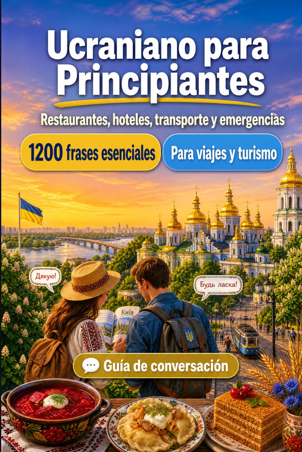Ucraniano Para Principiantes: 1200 frases esenciales en Ucraniano para viajar: Guía fácil de pronunciación, conversaciones cotidianas, restaurantes, hoteles, transporte, compras, emergencias