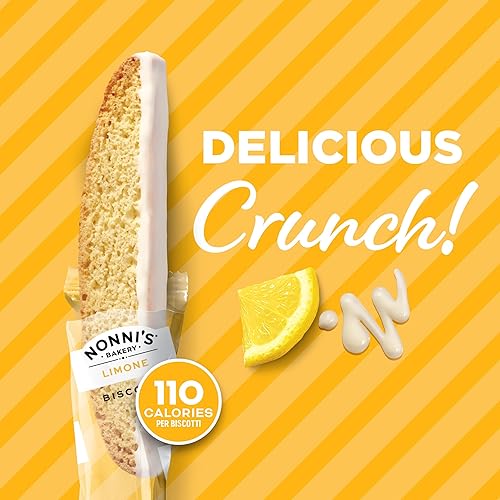 Miniatura 7 de Nonni's Limone Biscotti - Tina de galletas italianas envueltas individualmente, galletas italianas de biscotti, galletas de limón perfectas para té,