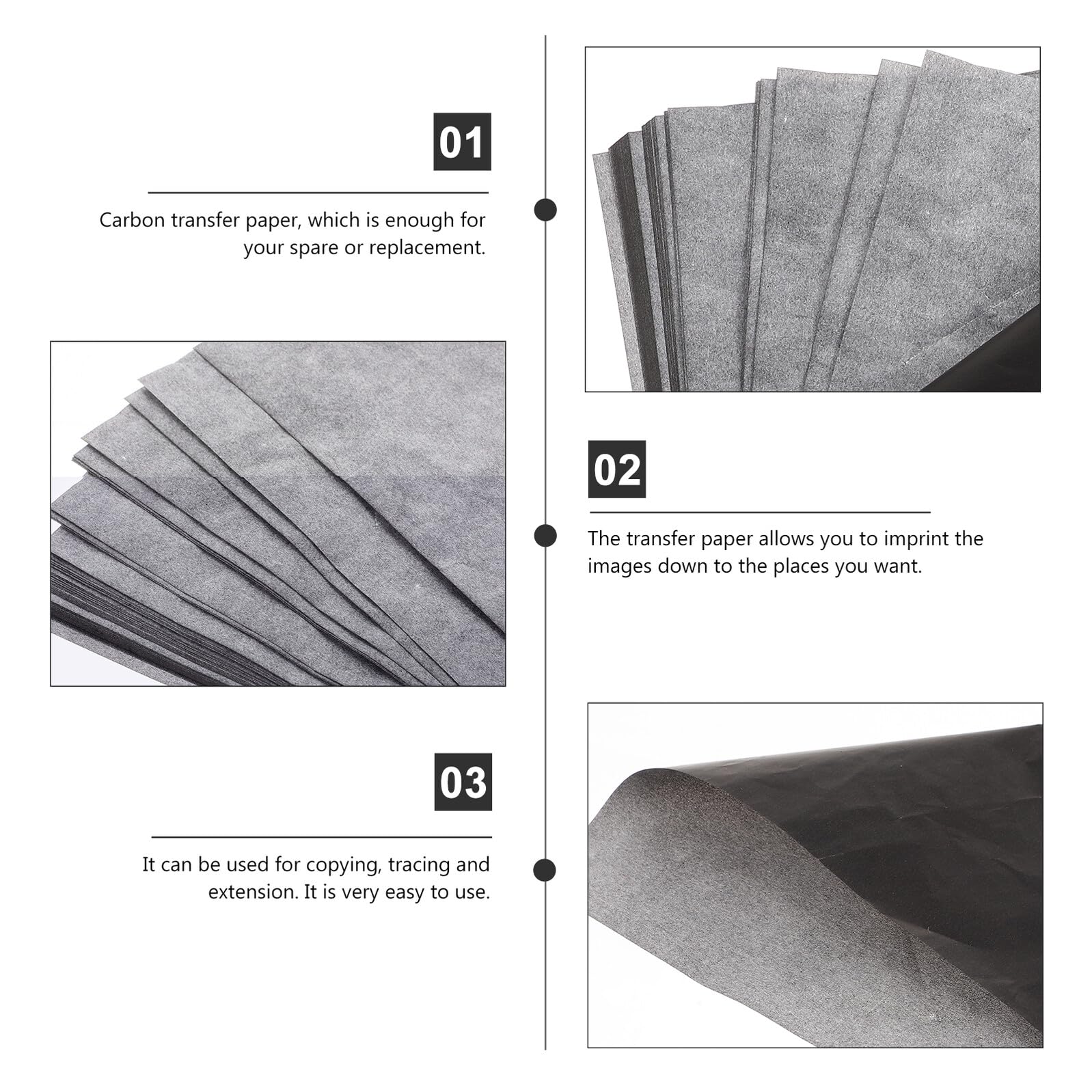 Papier Calque Graphite A4 Transfert Dessin 100 Feuilles, Papier Carbone Tracé Précis