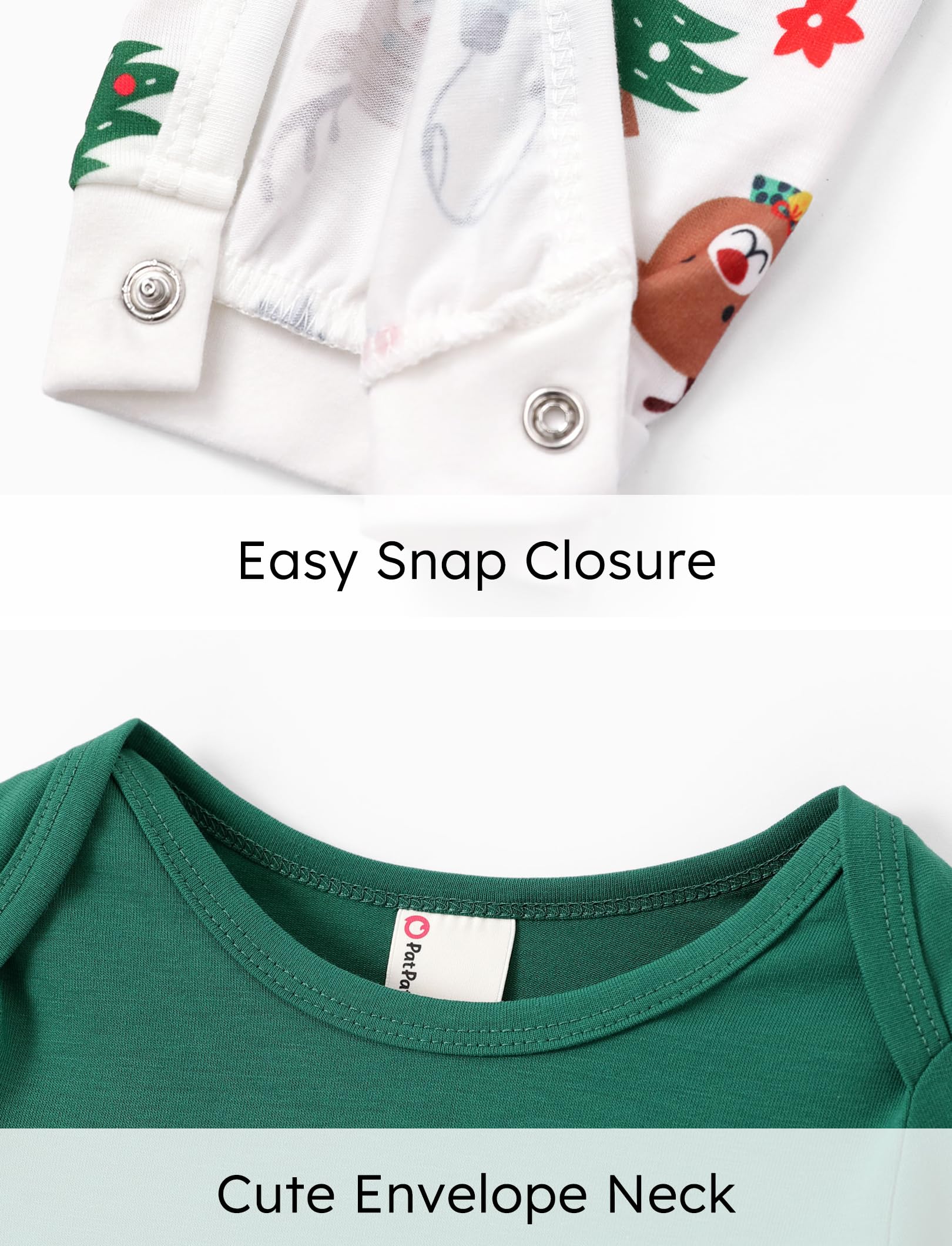 PATPAT Pagliaccetti per Bambino Cotone Morbido con Maniche Lunghe e Senza Piedi, Onesie Neonato Personalizzati per Maschi e Femmine, Tutine Neonato 0-3 Mesi, Body Lungo, Regalo Neonato Maschio