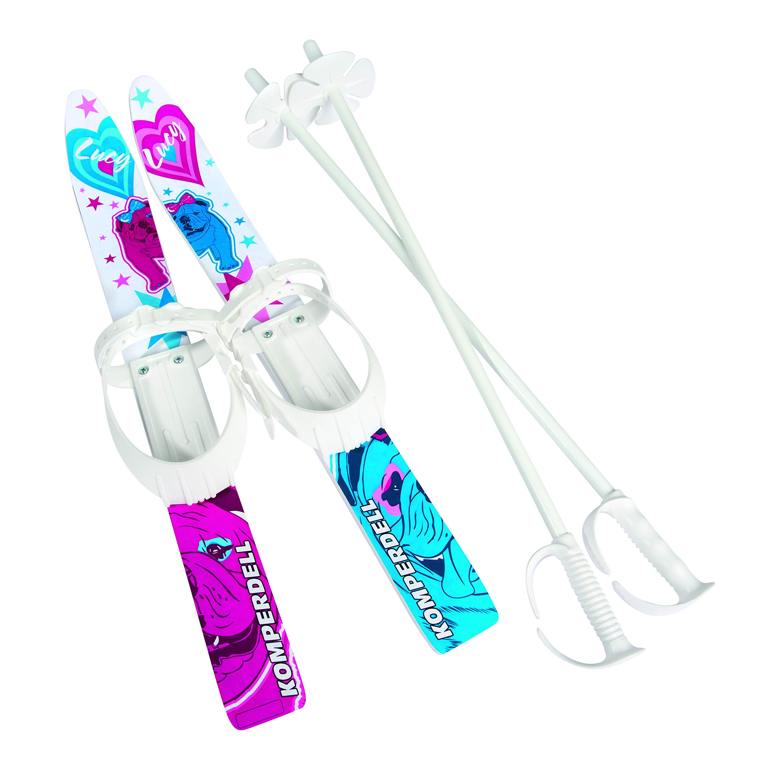 Komperdell Kids SKI-Set 60(Girls) Esquís, Bebés Unisex, Blanco/Rosa