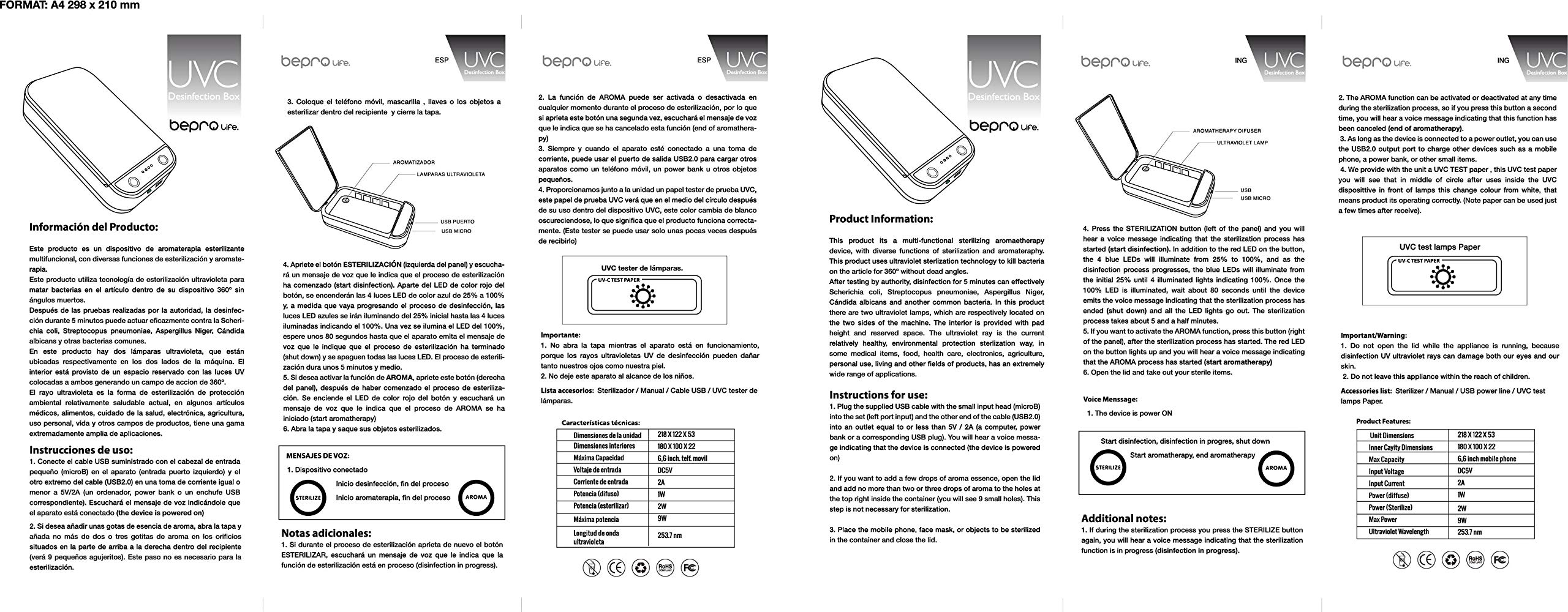 Sterilizzatore UV per telefoni cellulari con luce ultravioletta disinfettante con aromaterapia disinfetta i tuoi oggetti di virus e batteri