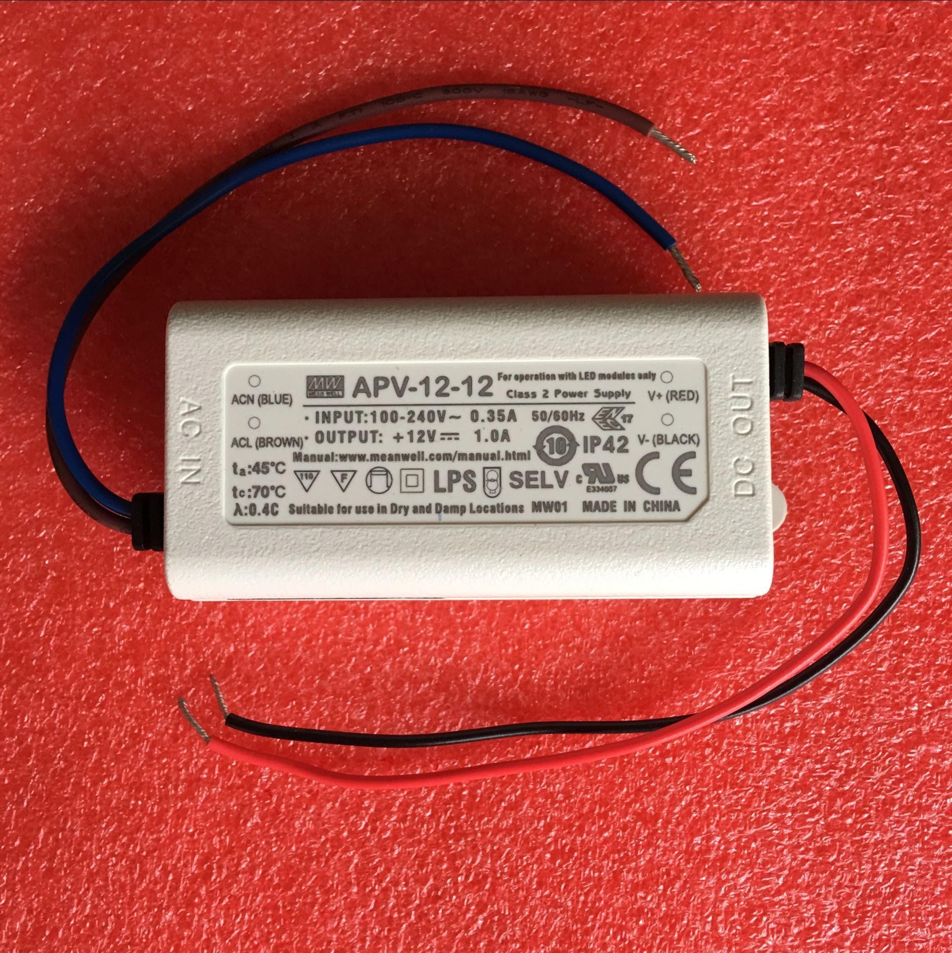 Mean Well APV-12-12 12W Single Output Switching Power Supply APV-12 12V 1A