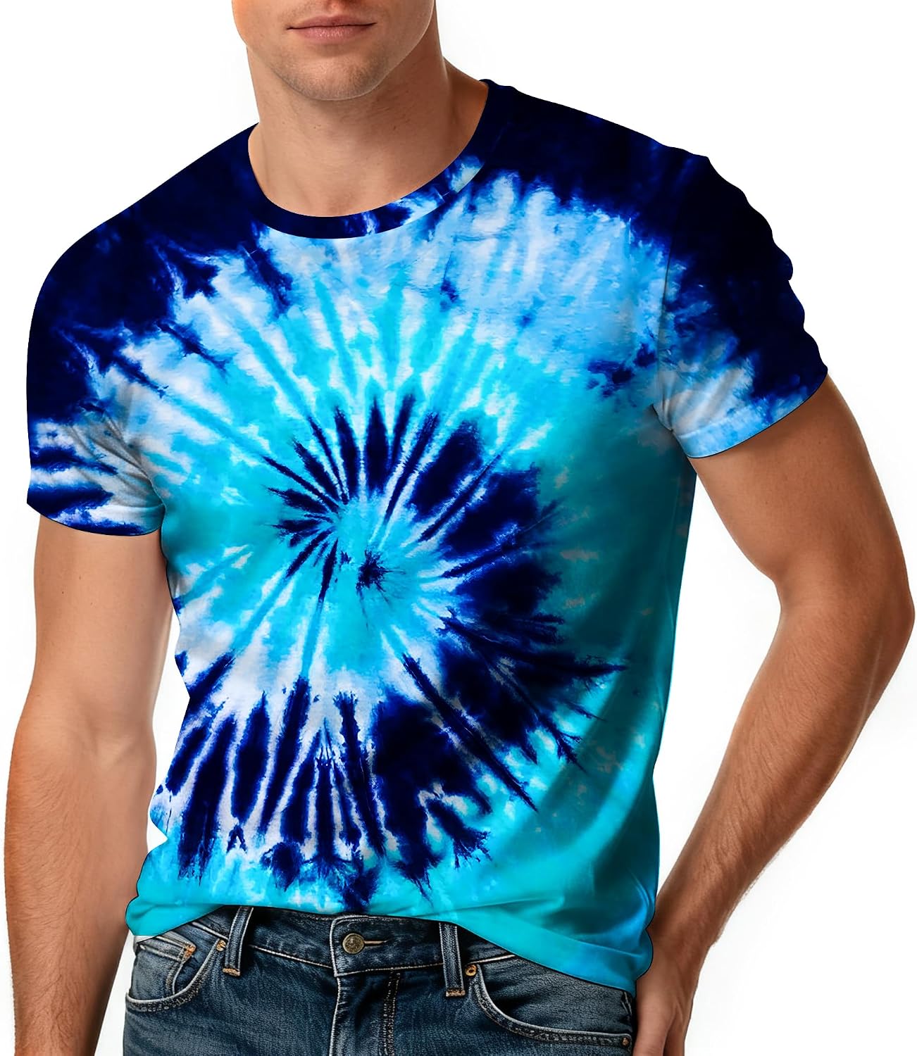 Tie Dye Shirt Mens Unisex Crewneck Short Sleeve Tshirt