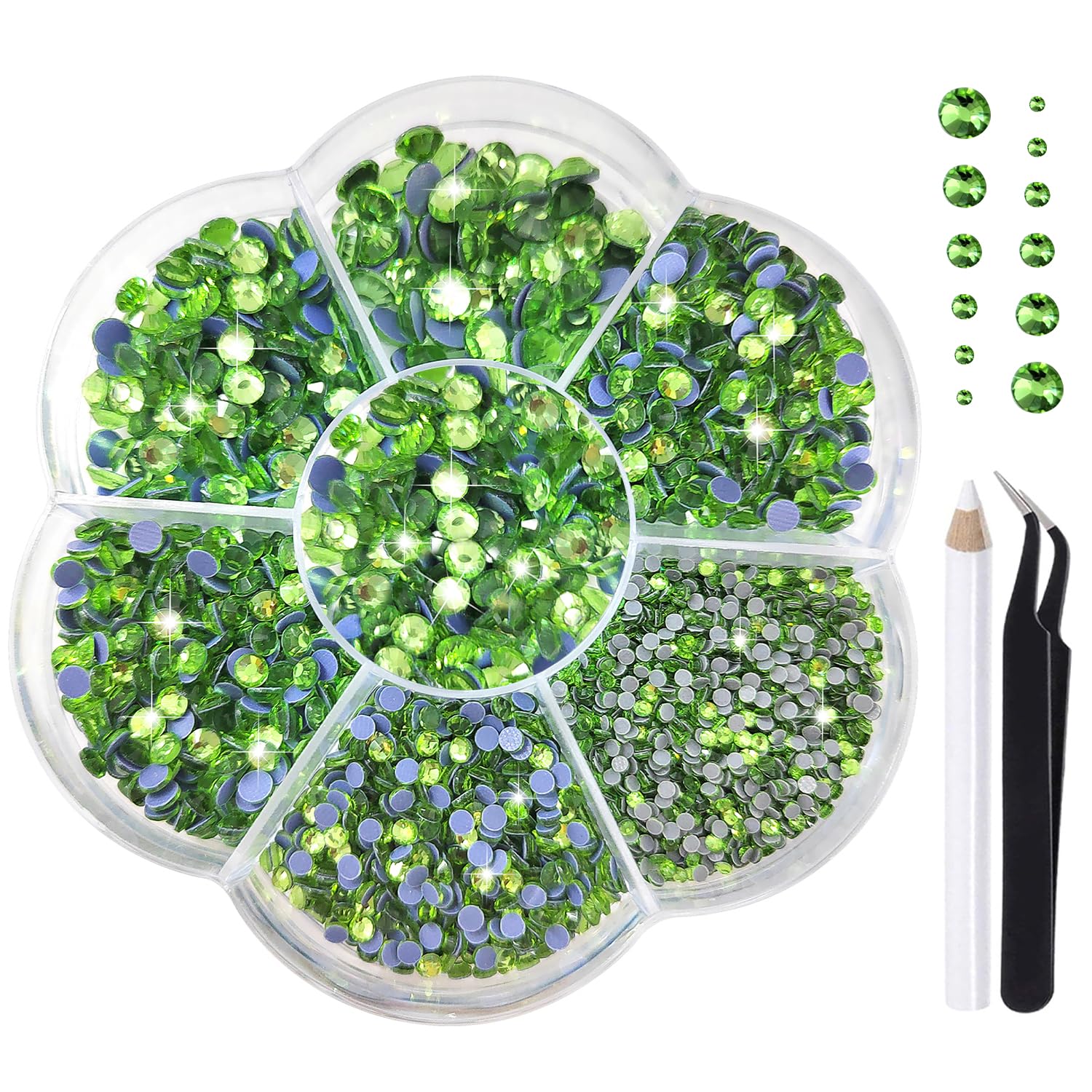 Liliume 5000pcs Hotfix Strasssteine 21 Farben 5 Größen Strasssteine für DIY Handwerk