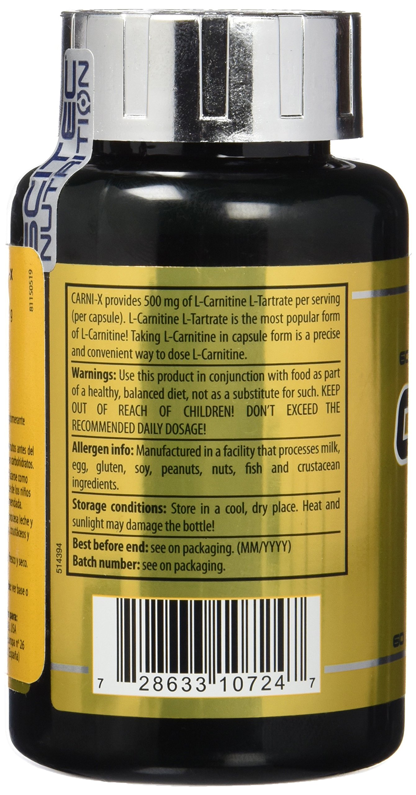 scitec l carnitine Scitec Nutrition Carni X L Carnitine Capsules 60 Caps Multicoloured