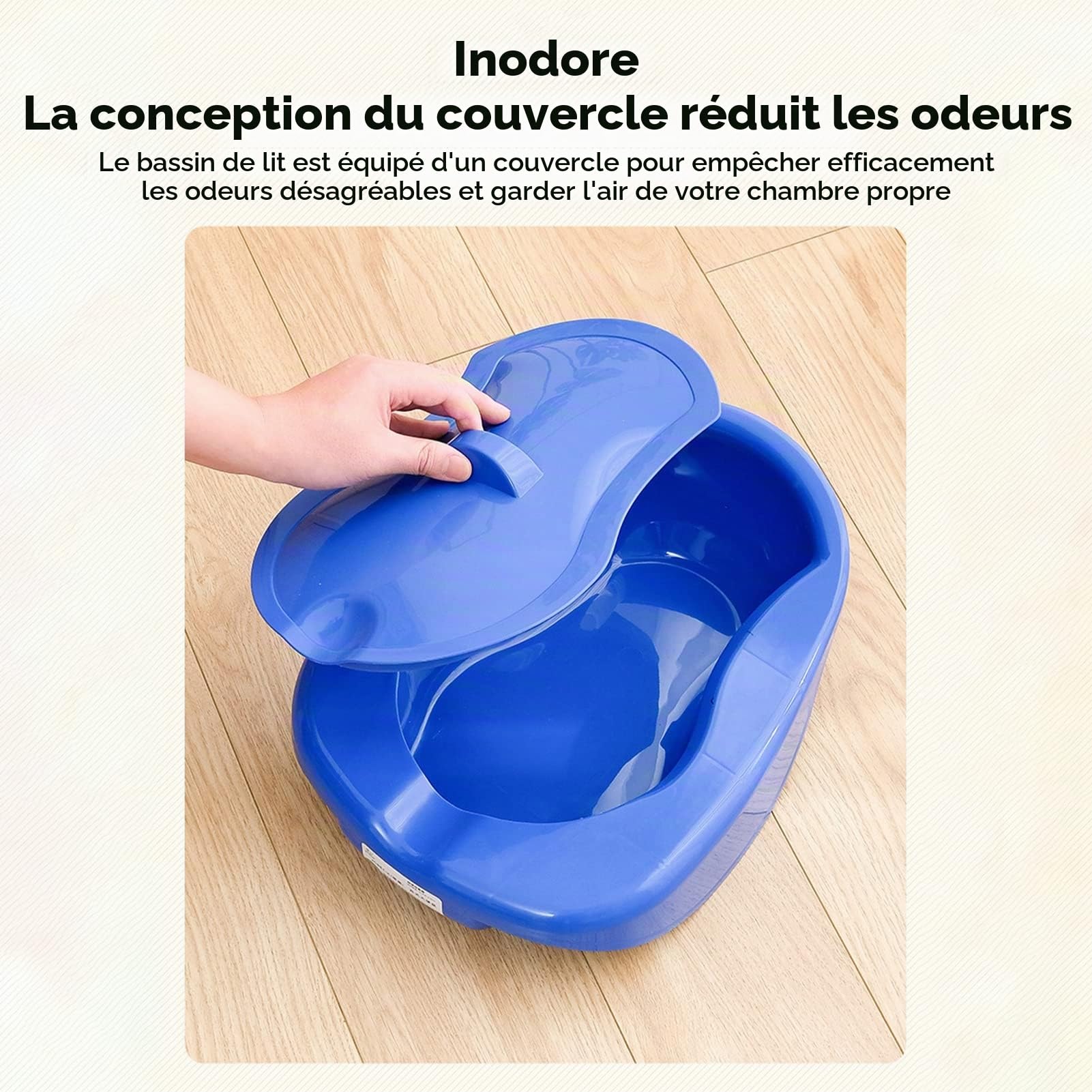 Bassin de Lit de Soins Infirmiers, Urinoir Robuste, Bassin de Lit Chausson avec Couvercle pour Adultes Âgés Alités