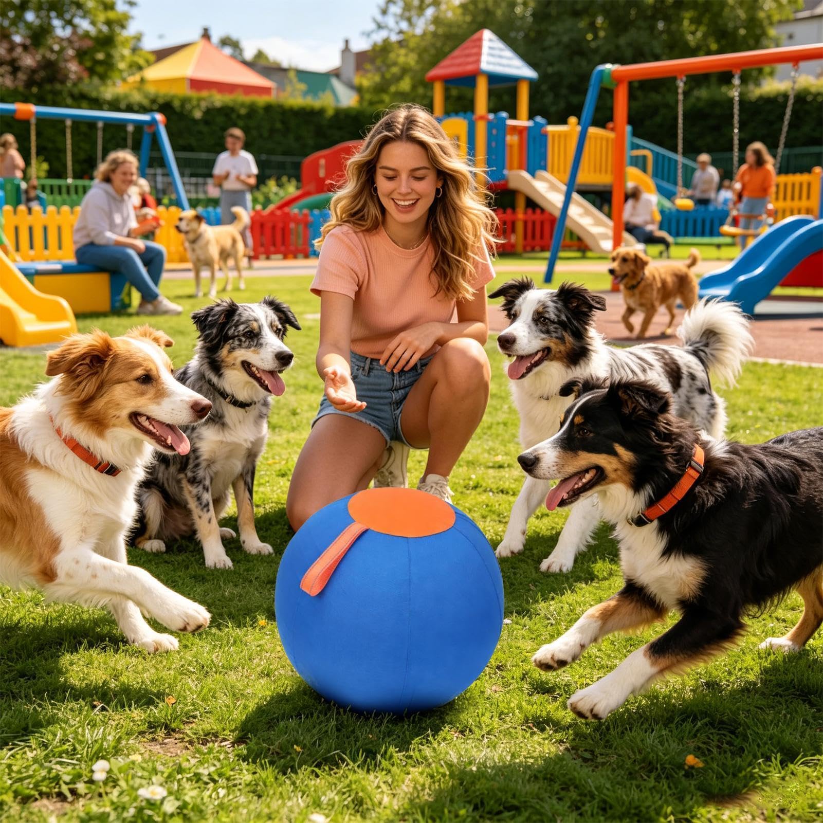 Pelota de Pastoreo Hinchable Hinchable Resistente e Interactivo | Pelota Juego Mascotas Juguete Adiestramiento Canino Para Deportes Al Aire Libre Parque Patio Jardín Césped