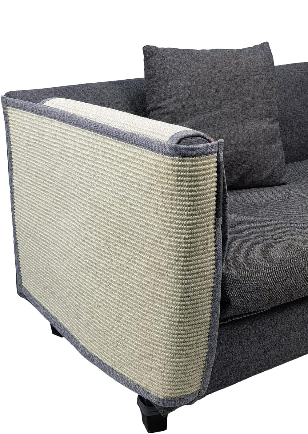 FJJRTWDG Practical Sisal Fully Wrapped Cat Scratcher Pad, Artificial Pet Scratcher, Suitable for Indoor Pets Suitable for Indoor Pets(Light Gray Sofa Left)