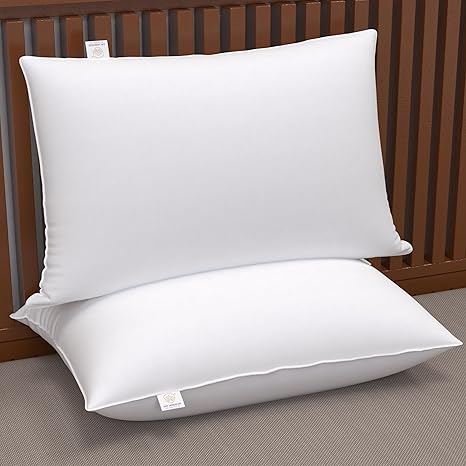 MY ARMOR Microfiber Pillows Set 2, Soft Adjustable Pillow for Sleeping - 16 x 24 Inches -White