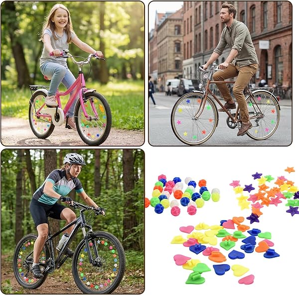 216 Perles à Rayons colorées pour vélo – Clips réfléchissants, Accessoire vélo Enfant, décoration de Rayons pour garçons et Filles, pour vélo Enfant - 4