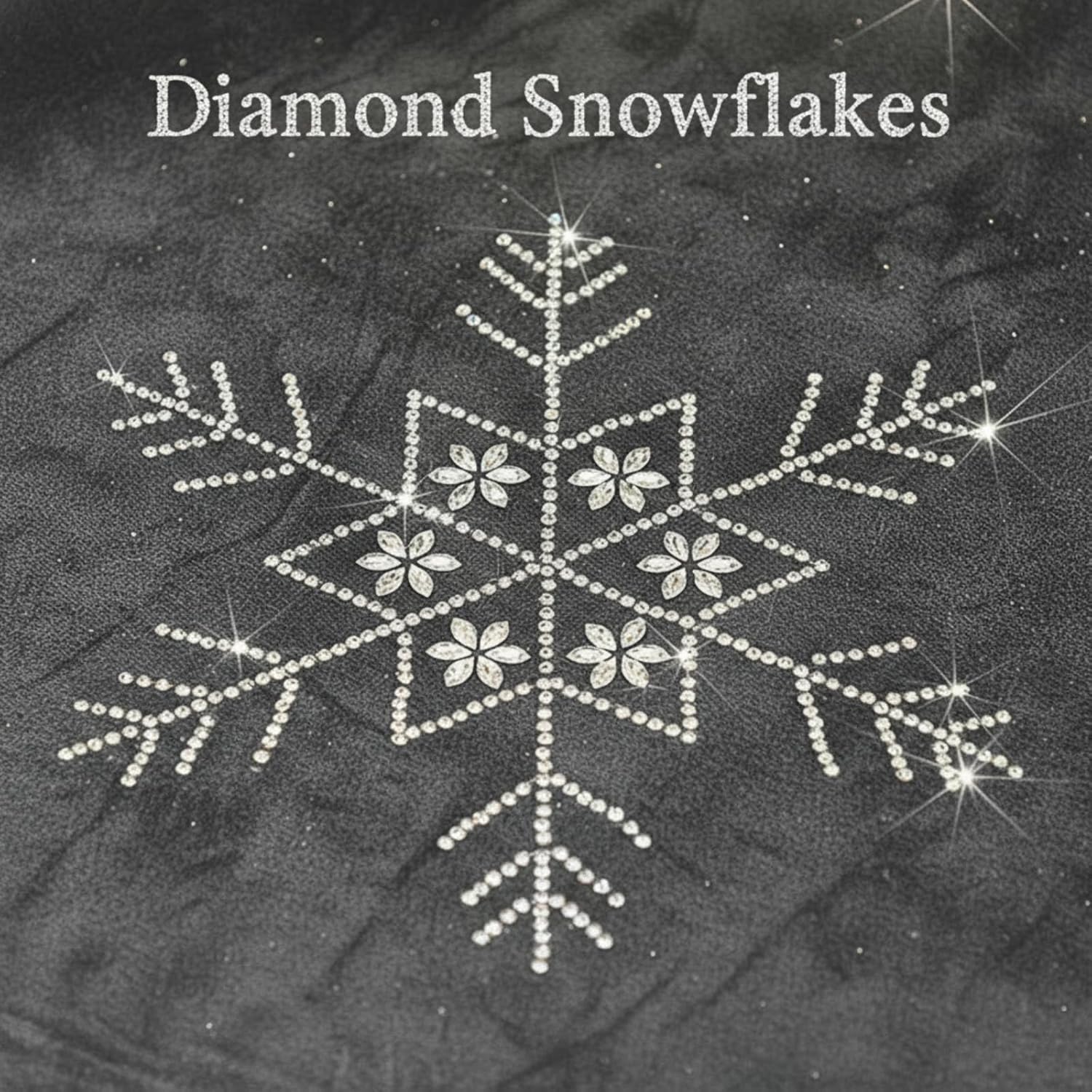 Velvet Christmas Tree Skirt 48 Inch with Gold Snowflake Rhinestone Embellishments, Luxury Fur Plush Tree Skirt Holiday Decor for Xmas, Vintage Festive Style (Gray)