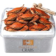 Maryland Steamed Blue Crabs Jumbo Hardshell 6.57 in, Fresh Freshly Steamed Seafood with Mallets & Crab Paper Included, Crab Feast Kit for Delivery pack of 24