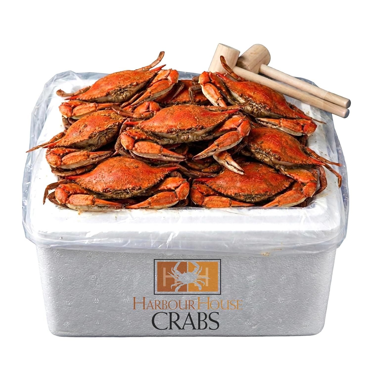 Maryland Steamed Blue Crabs – Jumbo Hardshell (6.5–7 in), Fresh Freshly Steamed Seafood with Mallets & Crab Paper Included, Crab Feast Kit for Delivery pack of 12
