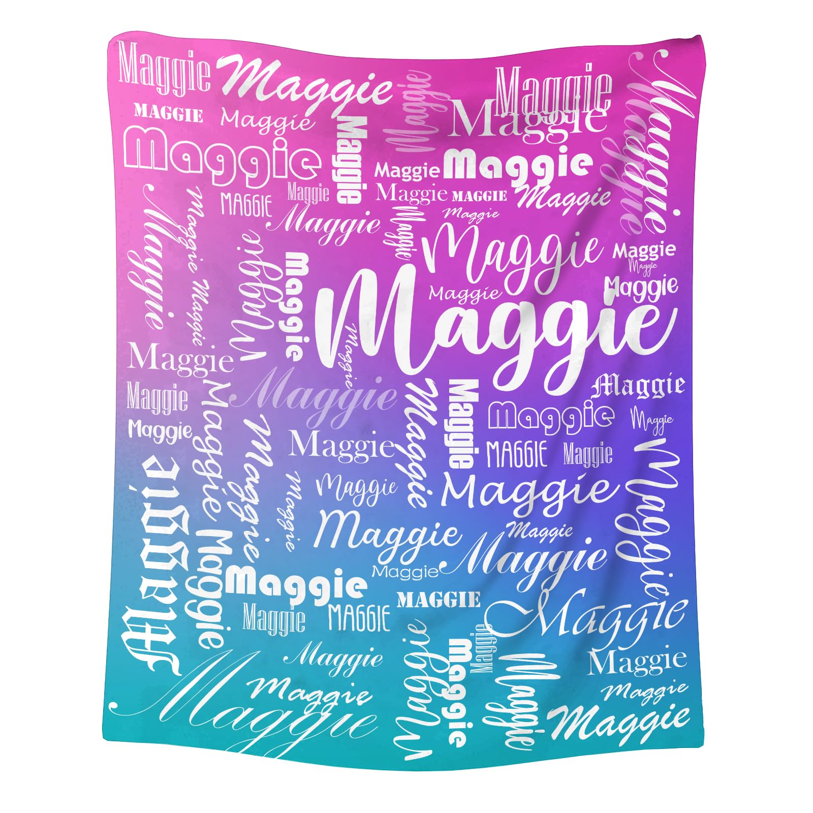 Couverture personnalisée avec nom plaid texte sur mesure