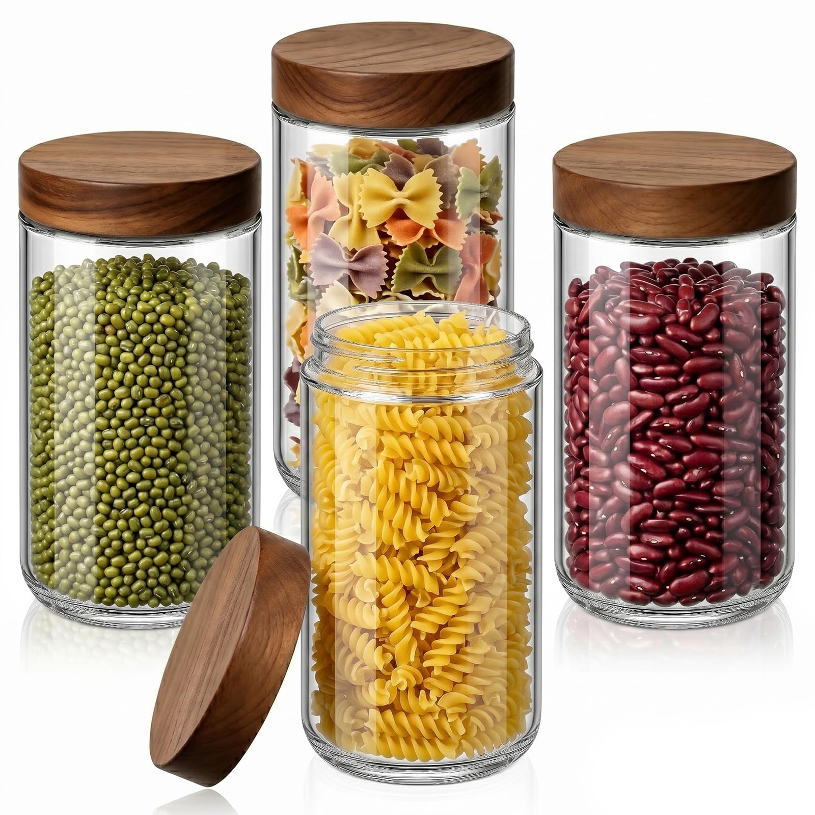 Bumobum Glass Jars with Acacia Lids
