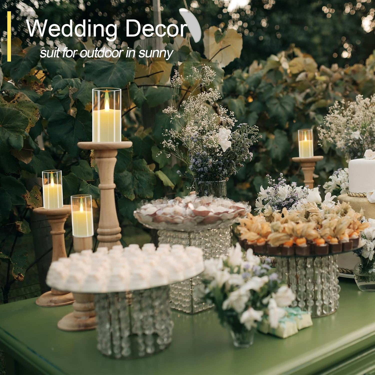 6 Pack Flickering Flameless Votive Candles with Timer and Remote, Battery Operated Long Lasting 300+ Hours, Small Pillar LED Fake Candles for Wedding Home Decor, Acrylic Shell, 2" x 3" - Image 4