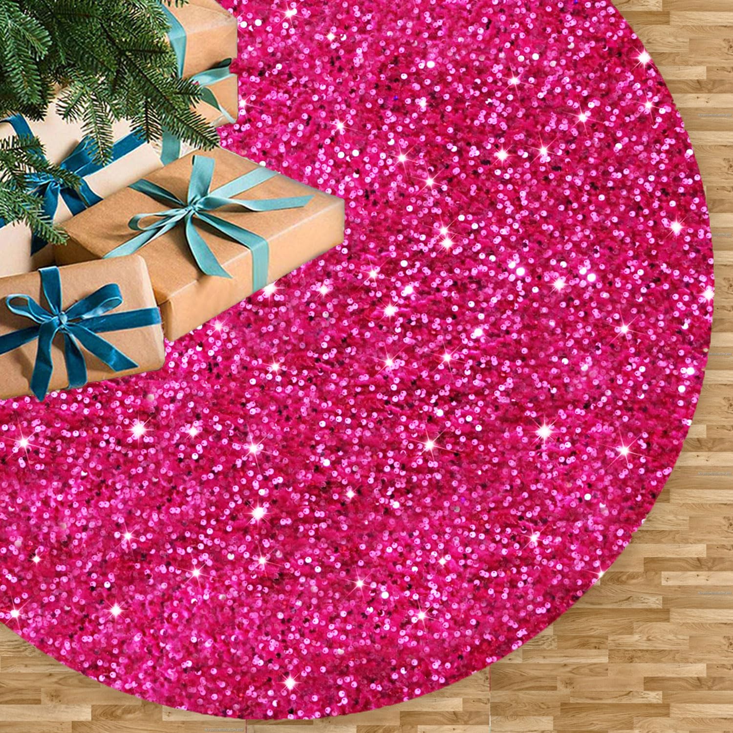 Palline velluto sfera rosa antico oro per albero di natale decorazioni