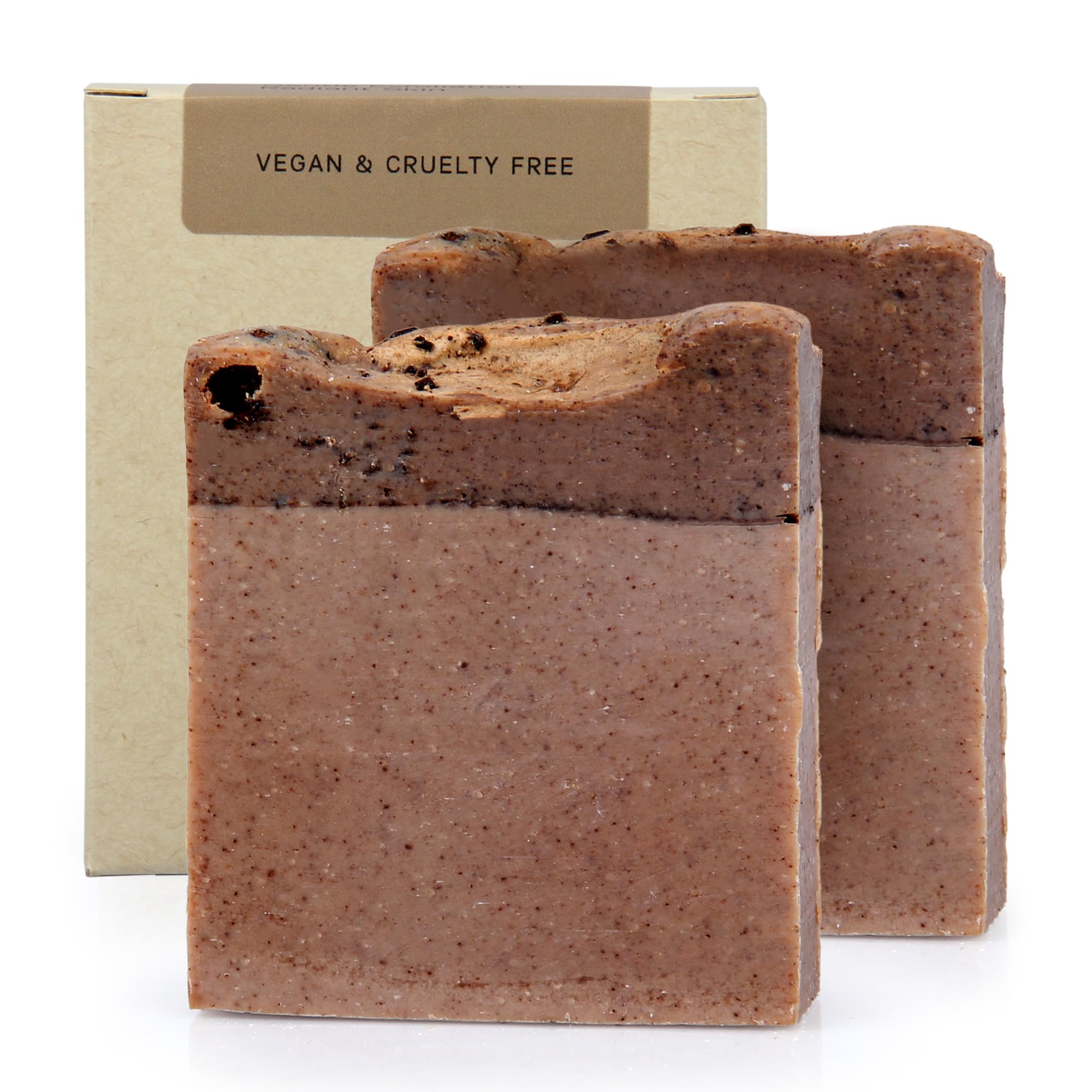 AUTHENTIC BATH & SOAPCold Processed - Coffee Soap Bar - Gentle Exfoliation, Youthful Skin for Men & Women, Natural, Handmade, No Sulfates or Parabens, Cruelty Free. (Pack of 2) 120 gr Each