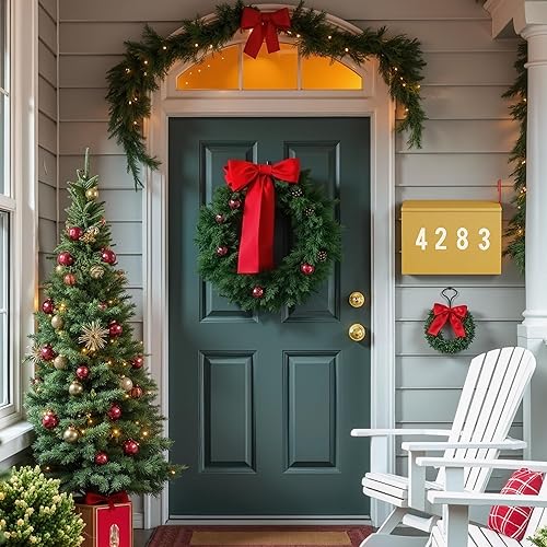 Miniatura 89 de LAND·VOI Buzón de pared con un kit de bandera y tres juegos de calcomanías de números de buzón de 0 a 9, buzones para exterior, buzón de metal Negro