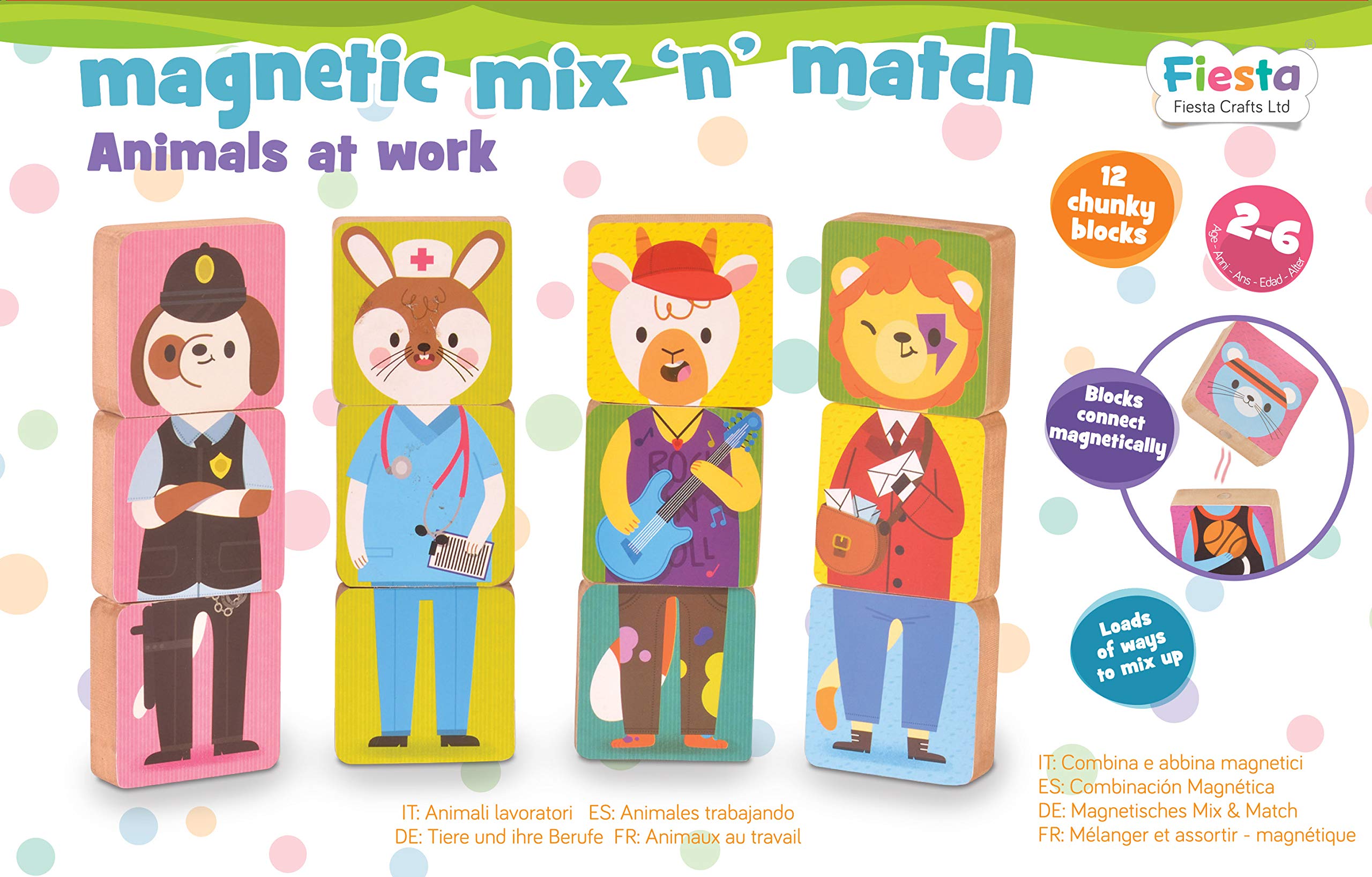Fiesta- Mix and match magnetic animals, Multicolor (T2926) , color/modelo surtido