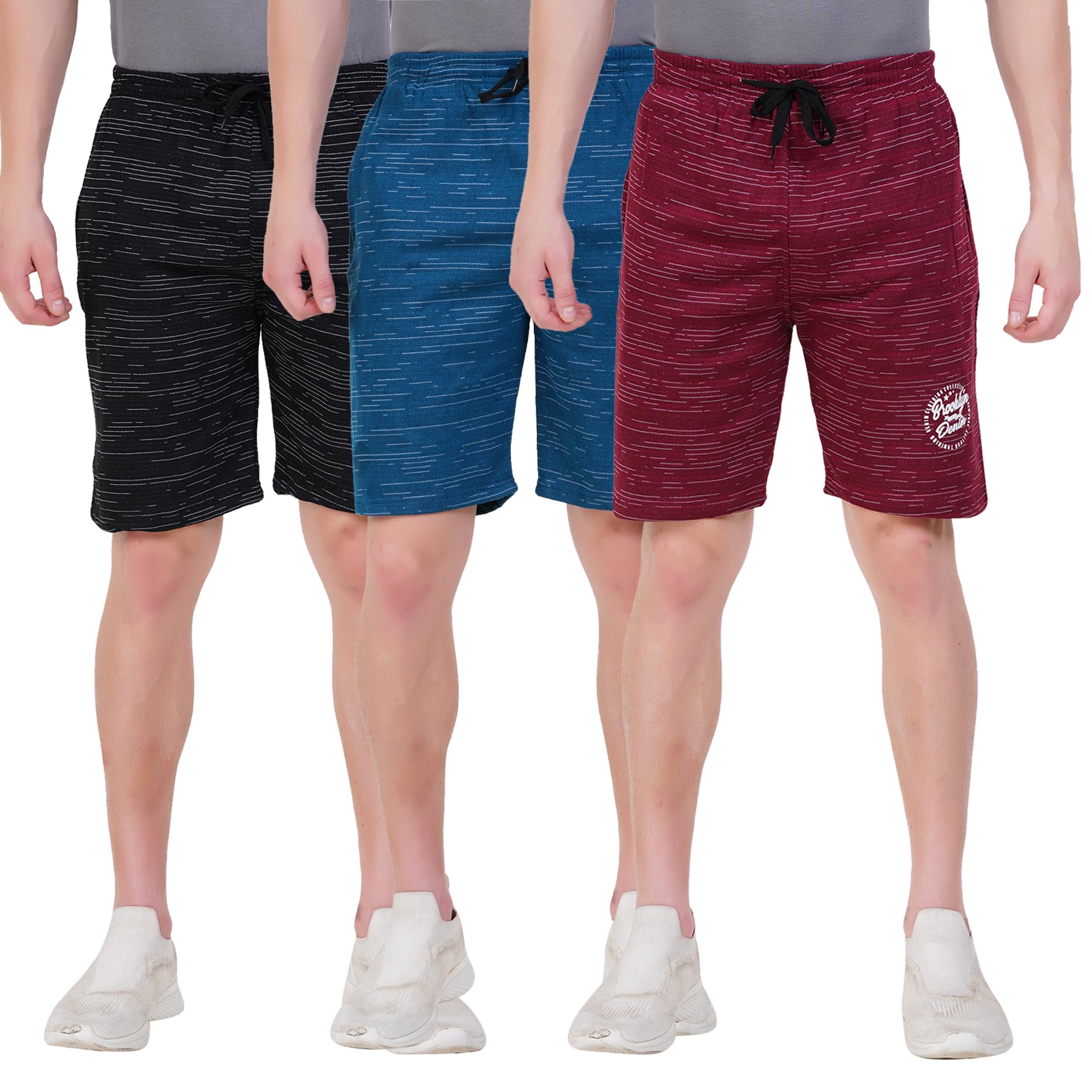LEELOUIS Men's Regular Cotton Shorts - Pack of 3| Casual & Sportswear for Gym, Travel & Daily Use-picture-55