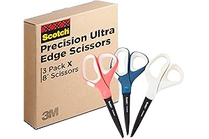Brand Precision Ultra Edge Scissors for Kids, 8 Inch, 3-Pack
