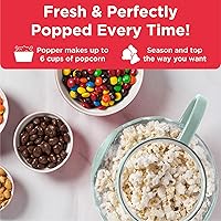 Vista 4 de Ecolution - Palomitero MicroPop patentado para microondas con vidrio seguro para temperatura, tapa 3 en 1 mide granos y derrite mantequilla, hecho