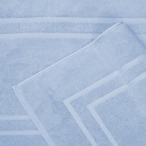 Miniatura 6 de Feather & Stitch - 2 tapetes de baño similares a toallas (30 x 21 pulgadas), tapete de rizo 100% algodón para hotel, spa, ducha, tapetes suaves y
