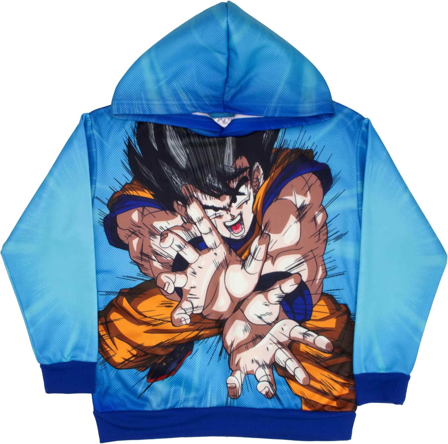 Dragon Ball Z Boys Kamehameha Sublimated Long Sleeve Pullover Hoodie for Kids and Teens
