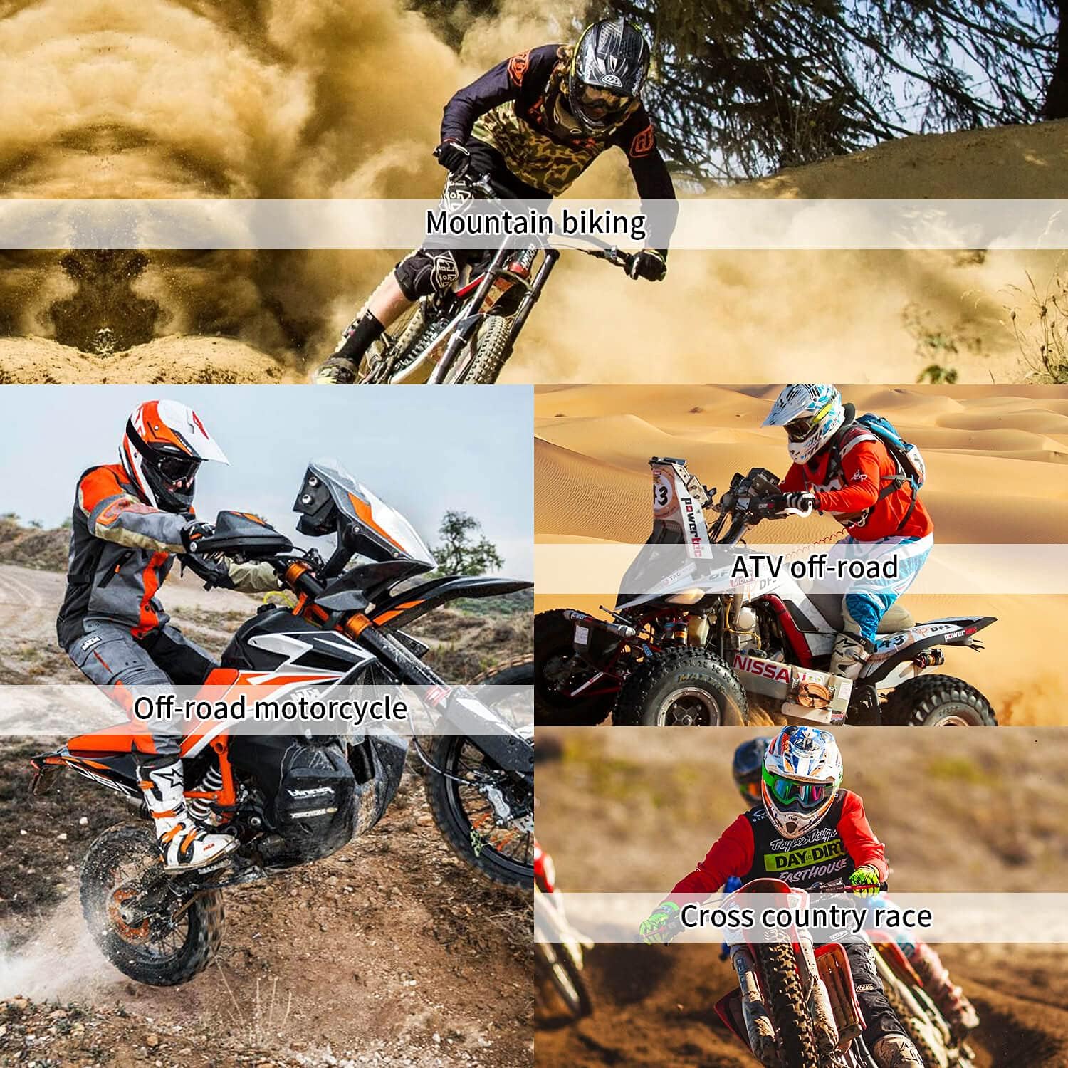 AVV Occhiali da moto per uomo e donna, occhiali antivento per mountain bike, moto fuoristrada, anti-UV, per equitazione, mountain bike, motocross