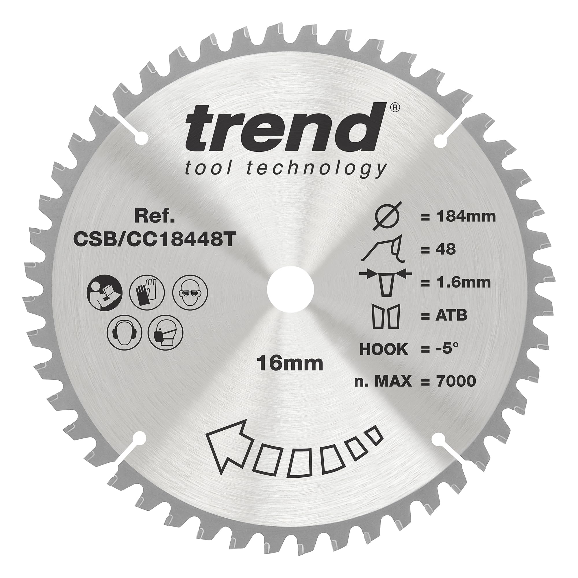Trend Craft Anti Kickback Thin Kerf Circular Saw Blade 184mm 48T 16mm