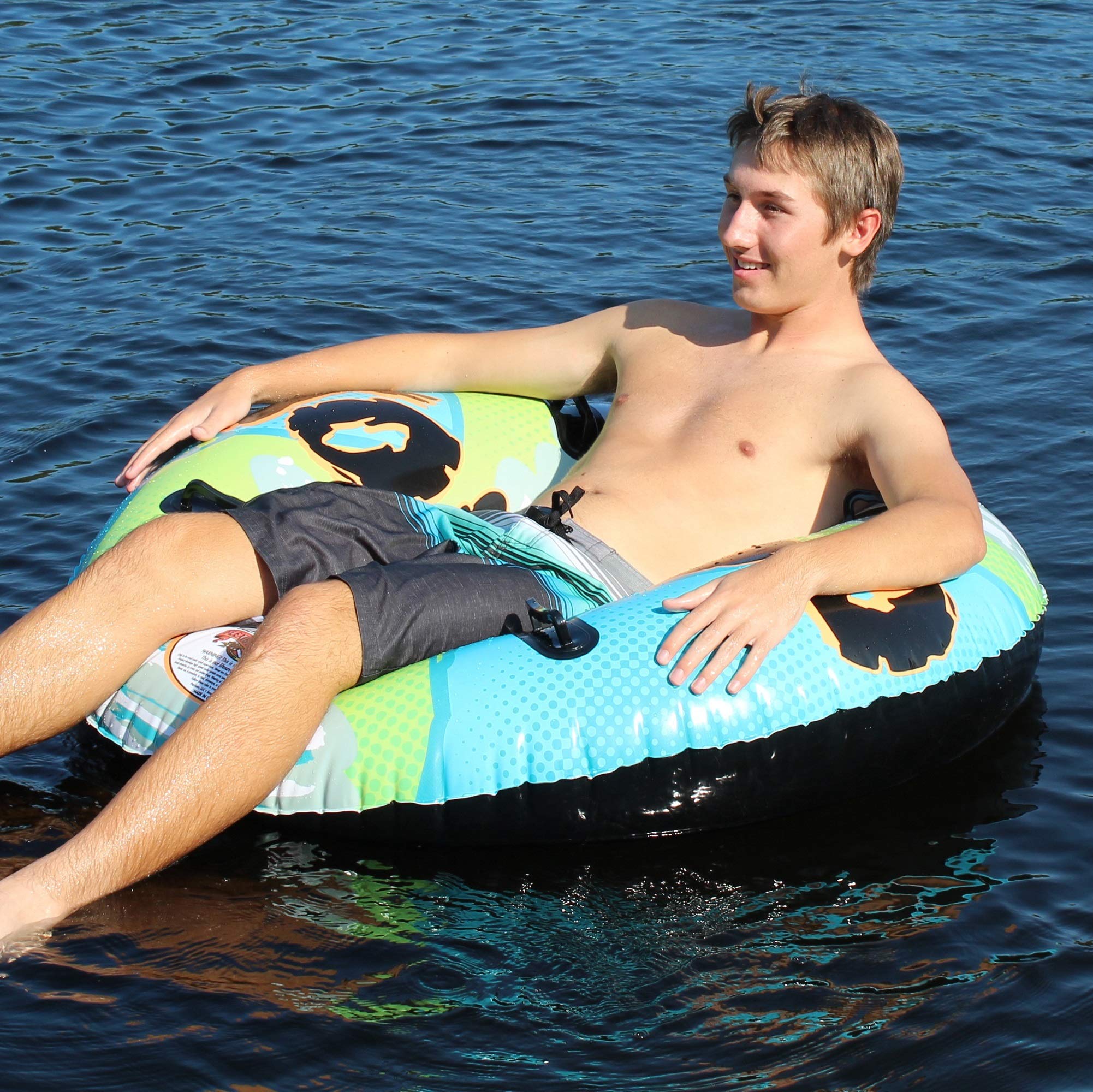 Flexible Flyer Tornado 2-Person Snow Tube. Round Inflatable Water Pool Float & Double Sled, 50 inches (I50)