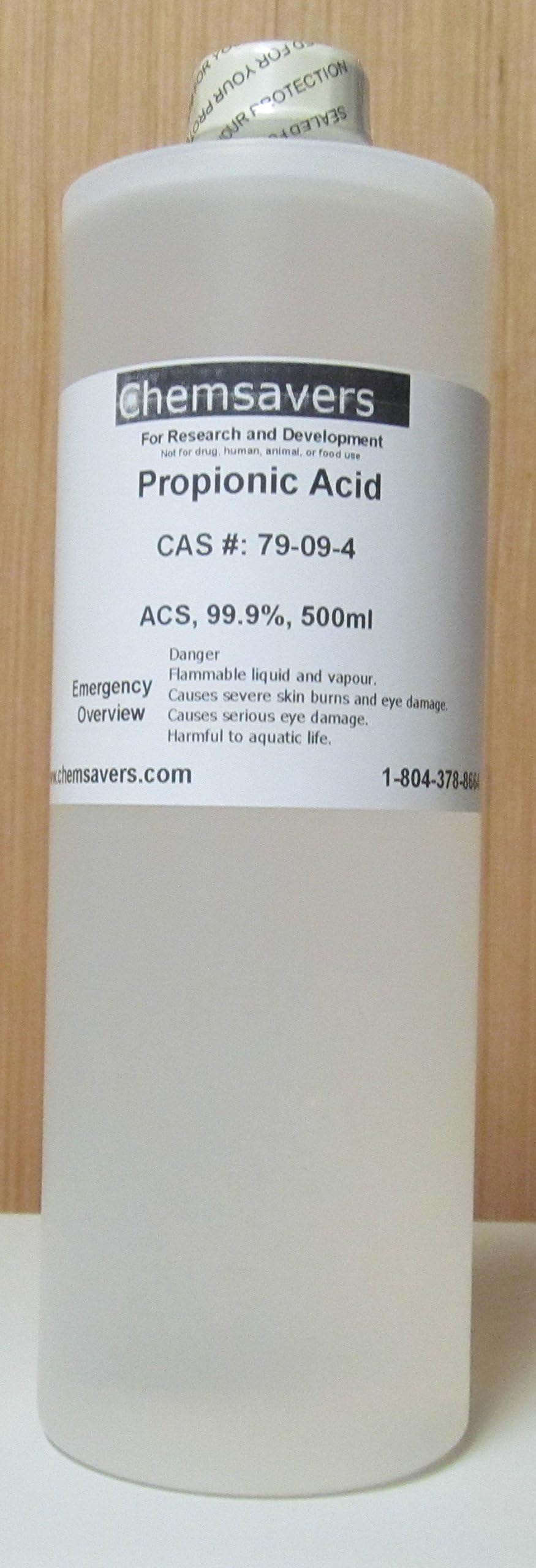 Propionic Acid, ACS, 99.9%, Certified, 500ml